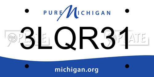 3LQR31 Michigan License Plate