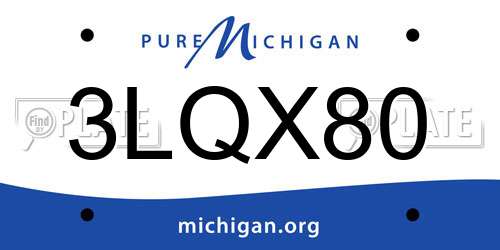 3LQX80 Michigan License Plate