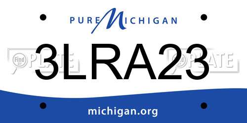 3LRA23 Michigan License Plate
