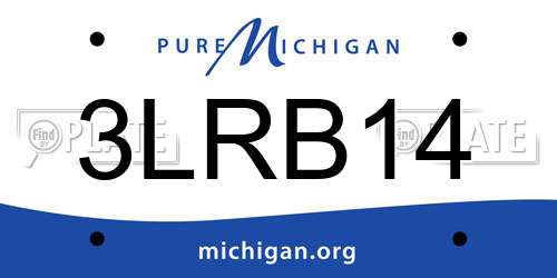 3LRB14 Michigan License Plate