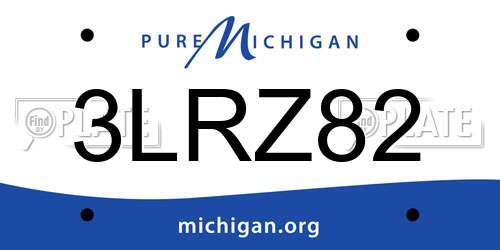 3LRZ82 Michigan License Plate