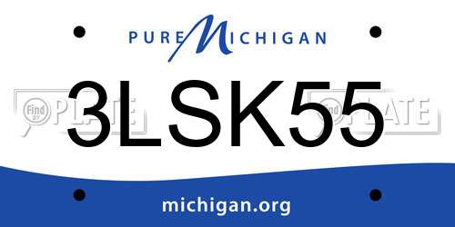 3LSK55 Michigan License Plate