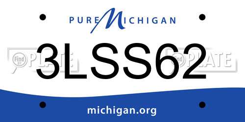 3LSS62 Michigan License Plate
