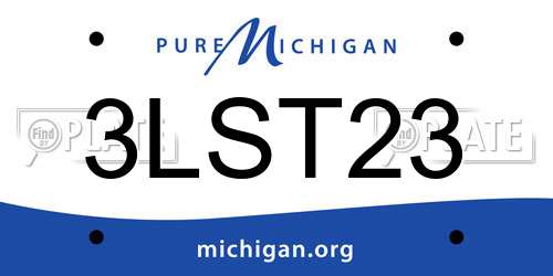 3LST23 Michigan License Plate