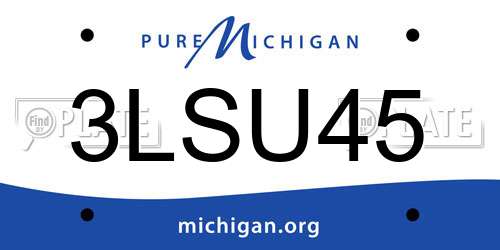 3LSU45 Michigan License Plate