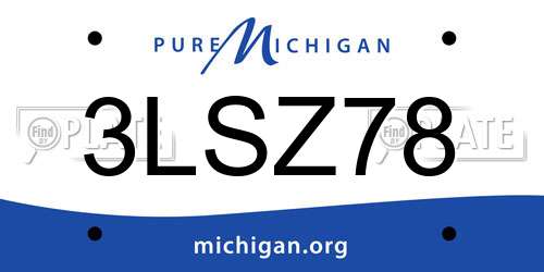 3LSZ78 Michigan License Plate