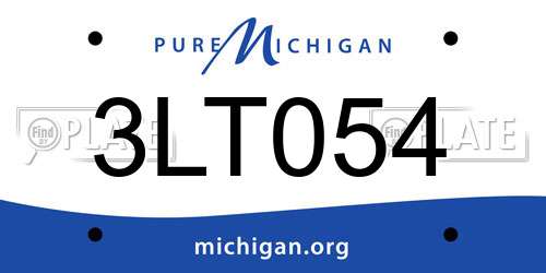 3LT054 Michigan License Plate