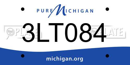 3LT084 Michigan License Plate