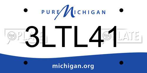 3LTL41 Michigan License Plate