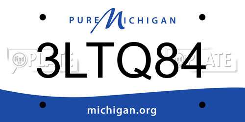 3LTQ84 Michigan License Plate