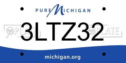 3LTZ32 Michigan License Plate