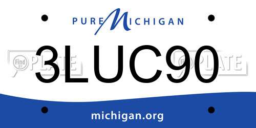 3LUC90 Michigan License Plate