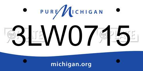 3LW0715 Michigan License Plate