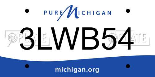 3LWB54 Michigan License Plate