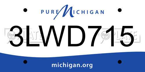 3LWD715 Michigan License Plate
