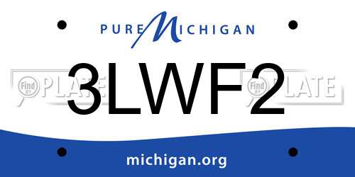 3LWF2 Michigan License Plate
