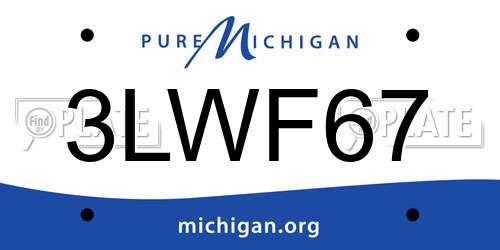 3LWF67 Michigan License Plate