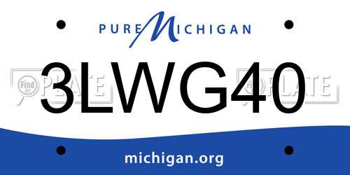 3LWG40 Michigan License Plate