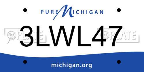 3LWL47 Michigan License Plate