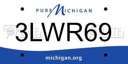 3LWR69 Michigan License Plate