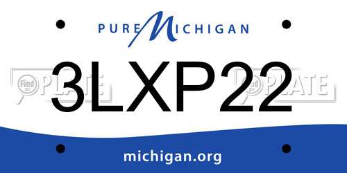 3LXP22 Michigan License Plate