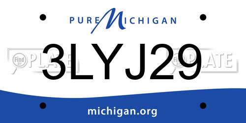 3LYJ29 Michigan License Plate