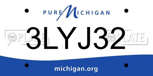 3LYJ32 Michigan License Plate
