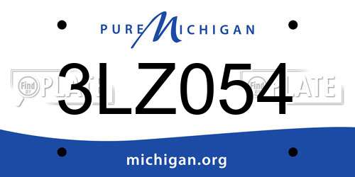 3LZ054 Michigan License Plate
