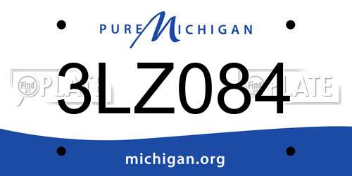 3LZ084 Michigan License Plate