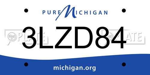3LZD84 Michigan License Plate