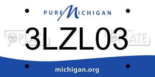 3LZL03 Michigan License Plate