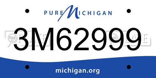 3M62999 Michigan License Plate