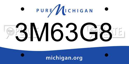 3M63G8 Michigan License Plate