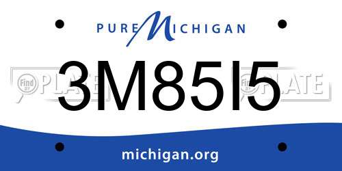 3M85I5 Michigan License Plate