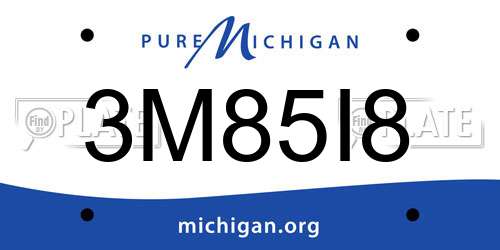 3M85I8 Michigan License Plate
