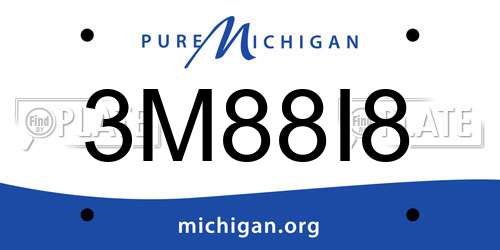 3M88I8 Michigan License Plate