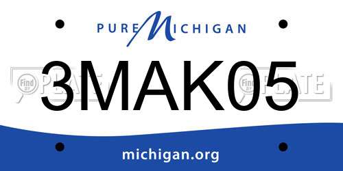 3MAK05 Michigan License Plate