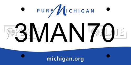 3MAN70 Michigan License Plate