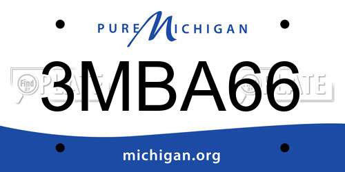 3MBA66 Michigan License Plate