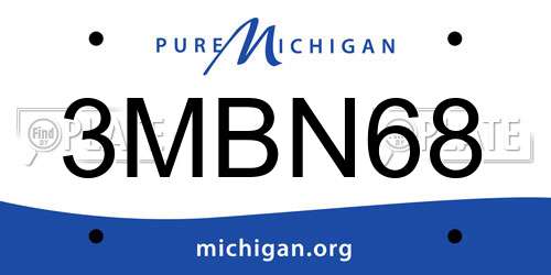 3MBN68 Michigan License Plate