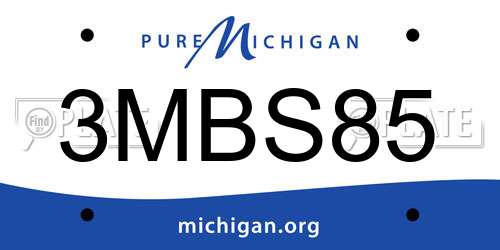 3MBS85 Michigan License Plate