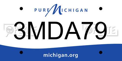 3MDA79 Michigan License Plate