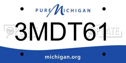 3MDT61 Michigan License Plate