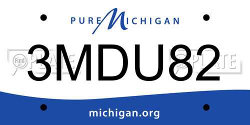 3MDU82 Michigan License Plate