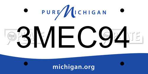 3MEC94 Michigan License Plate