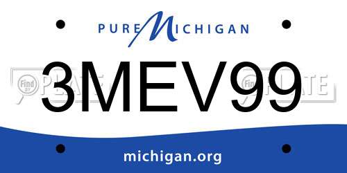 3MEV99 Michigan License Plate