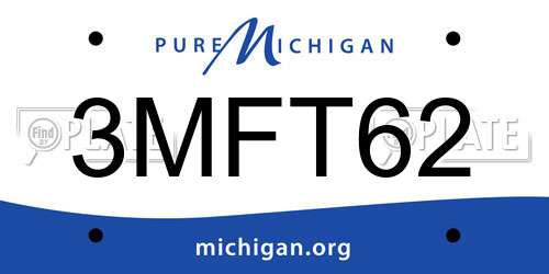 3MFT62 Michigan License Plate
