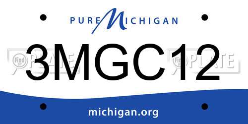 3MGC12 Michigan License Plate