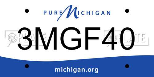 3MGF40 Michigan License Plate
