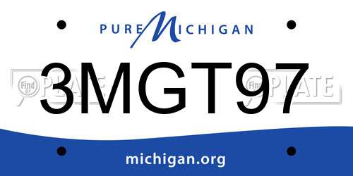 3MGT97 Michigan License Plate